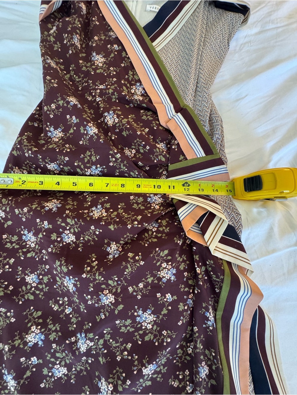Veronica Beard Mixed-Print Slip Midi Dress in Brown, Olive & Cream - Picture 6 of 16